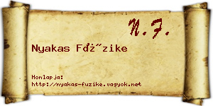 Nyakas Füzike névjegykártya